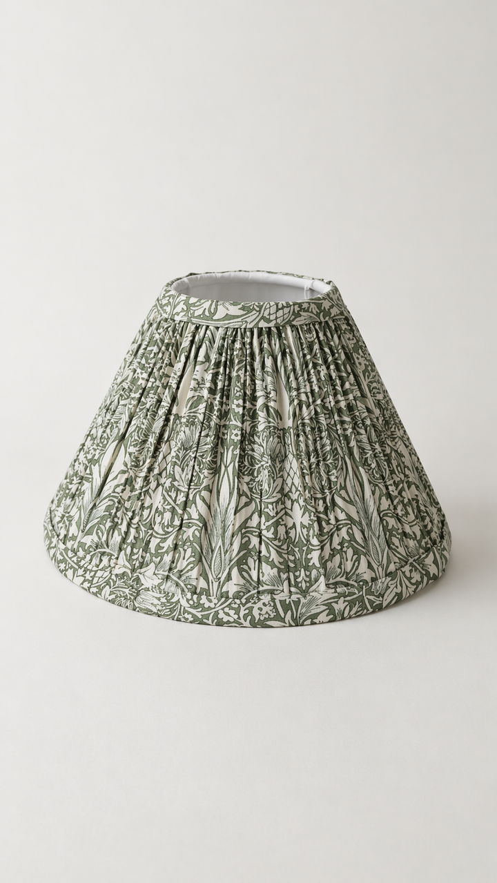 Silver Base / Fabric Shade LED Lamp