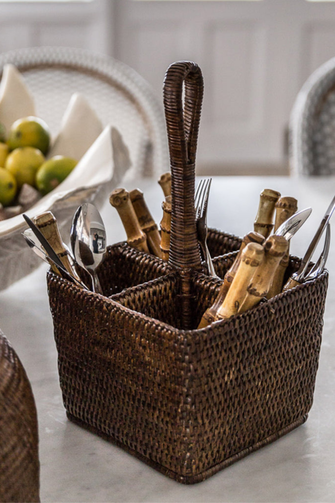 Rattan Cutlery Holder